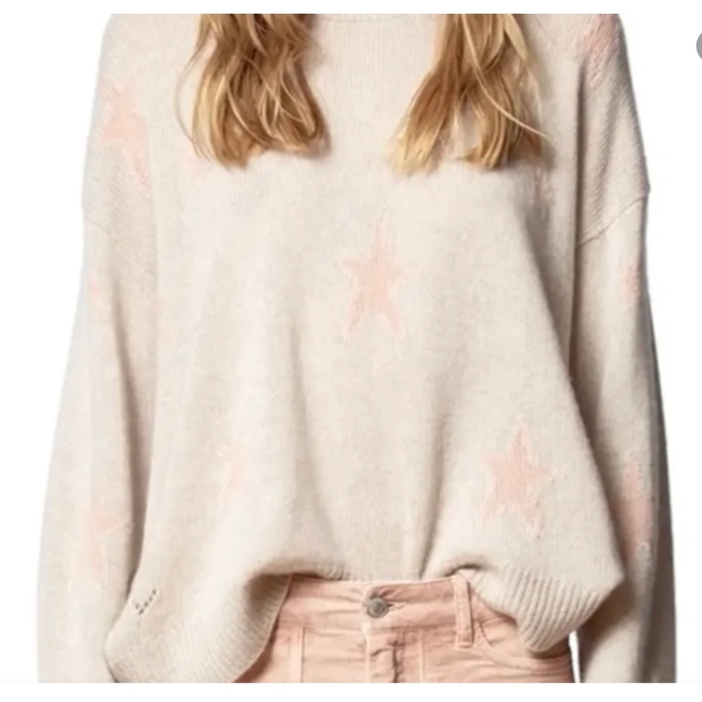 Zadig & Voltaire Markus Star Cashmere Sweater- womens Medium